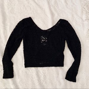 NWT H&M Black Lace Crop Top